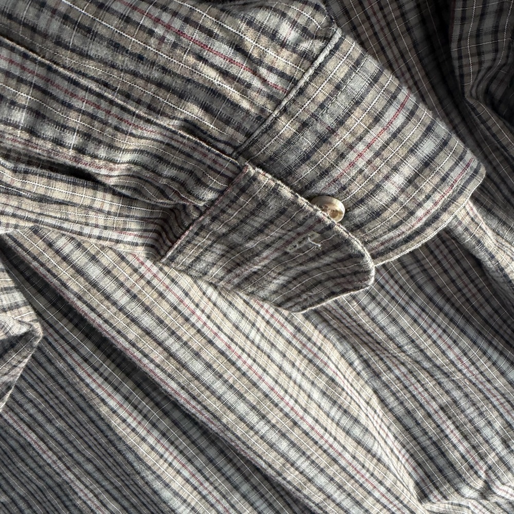 Van Heusen Men's Olive and Brown Plaid Button-Down Shirt - Picture 5 of 5